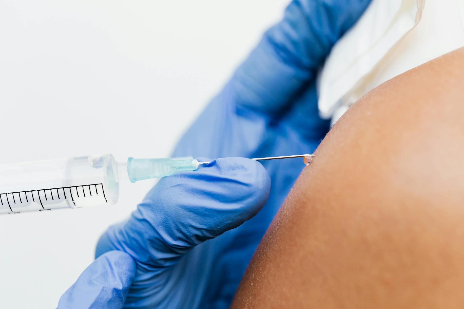 close up shot of an injecting vaccine