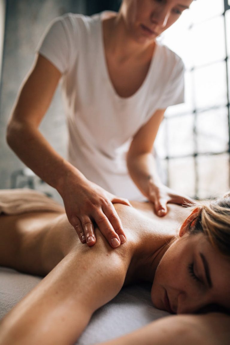 a woman having a massage